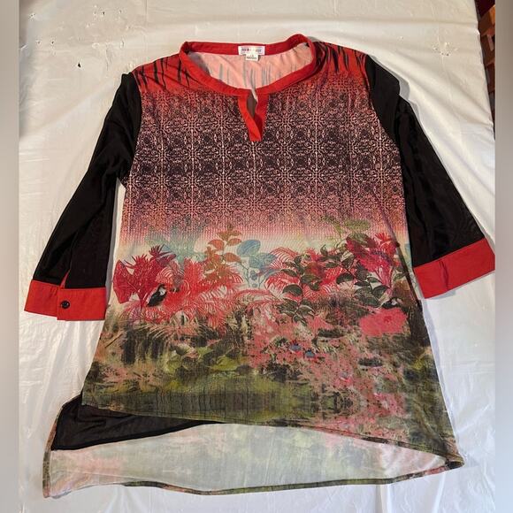 Fitz & Ginger Tops - Fits and Ginger Jungle Pattern Tunic L